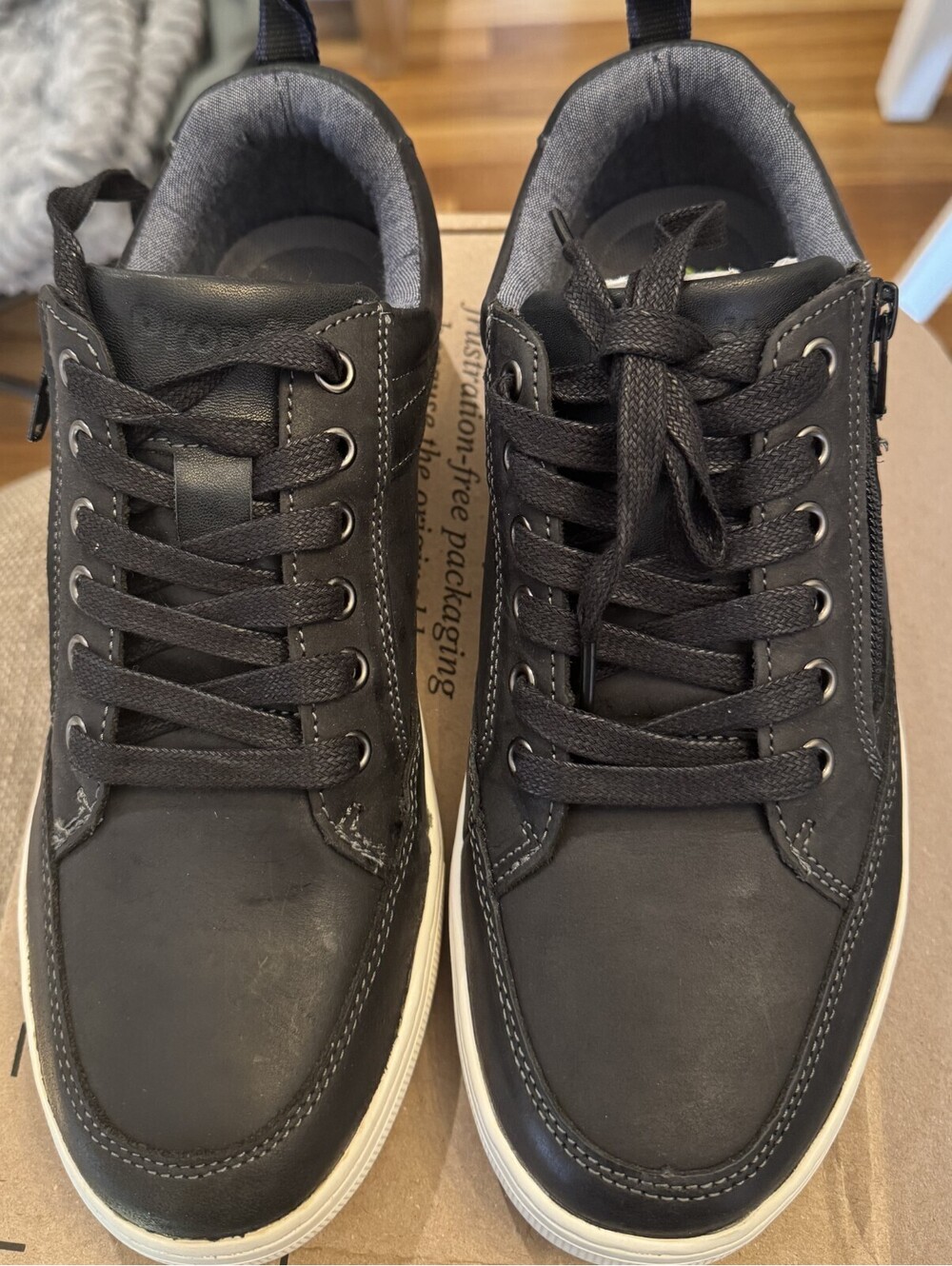 Propét Men's Karsten Black Leather Durocloud Walking Shoes 9.5M